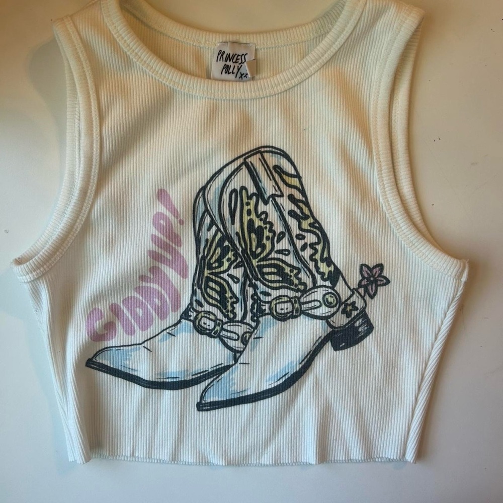 Princess Polly White Ribbed Tank